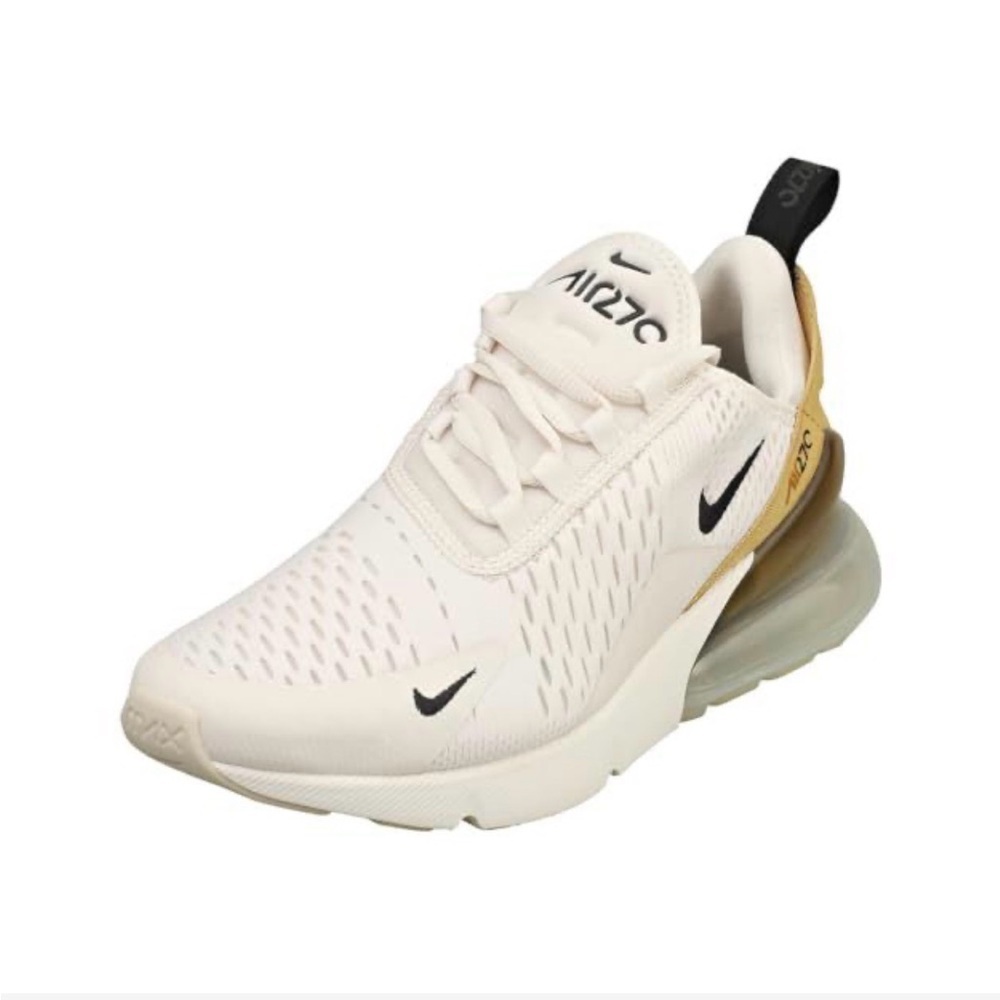 Nike Air Max 270 White and Gold Sneakers size 8